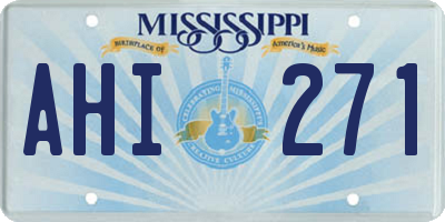 MS license plate AHI271
