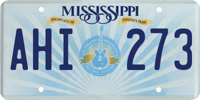 MS license plate AHI273