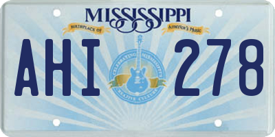 MS license plate AHI278