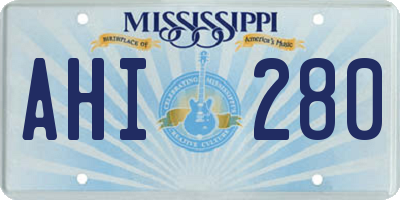 MS license plate AHI280