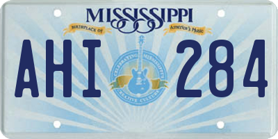 MS license plate AHI284