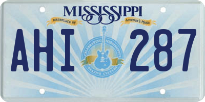 MS license plate AHI287