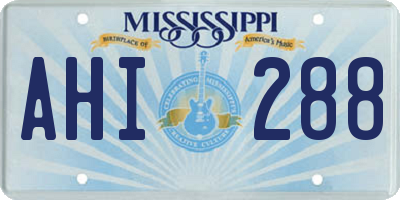 MS license plate AHI288