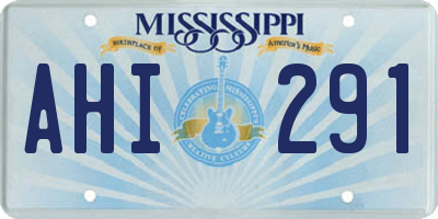 MS license plate AHI291