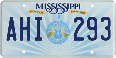 MS license plate AHI293