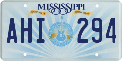MS license plate AHI294