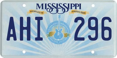 MS license plate AHI296