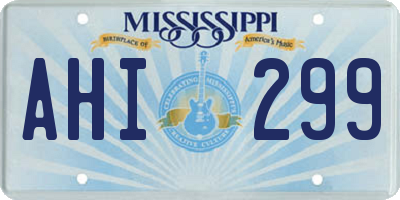 MS license plate AHI299