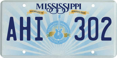MS license plate AHI302