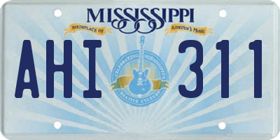 MS license plate AHI311