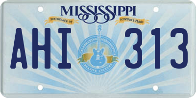 MS license plate AHI313