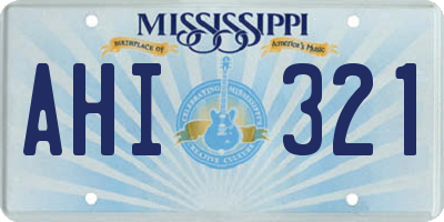 MS license plate AHI321