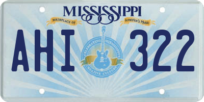 MS license plate AHI322