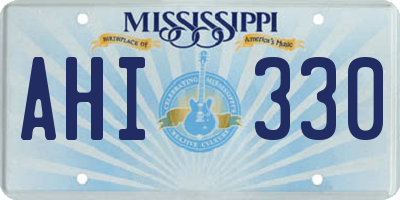 MS license plate AHI330