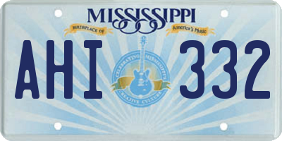 MS license plate AHI332