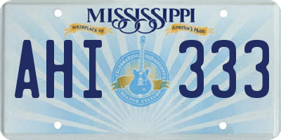 MS license plate AHI333