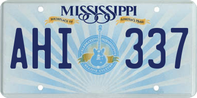 MS license plate AHI337