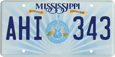MS license plate AHI343