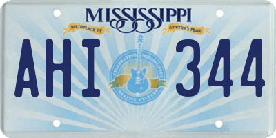 MS license plate AHI344