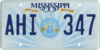 MS license plate AHI347
