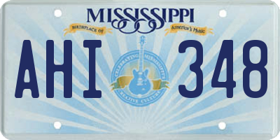 MS license plate AHI348