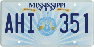 MS license plate AHI351