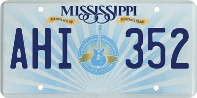 MS license plate AHI352