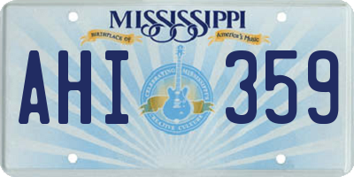 MS license plate AHI359