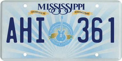 MS license plate AHI361