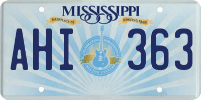 MS license plate AHI363