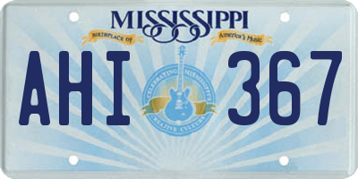 MS license plate AHI367