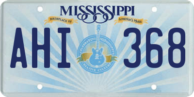 MS license plate AHI368