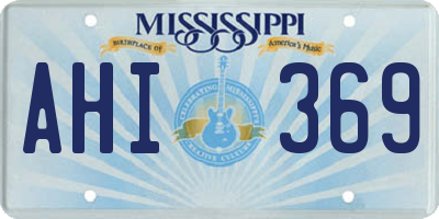 MS license plate AHI369