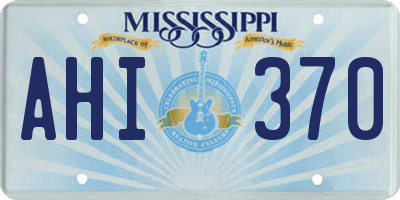 MS license plate AHI370