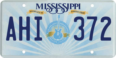 MS license plate AHI372