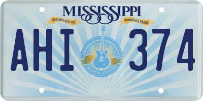 MS license plate AHI374