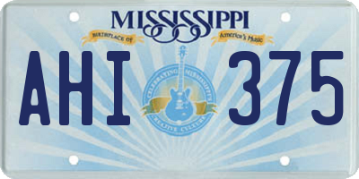 MS license plate AHI375