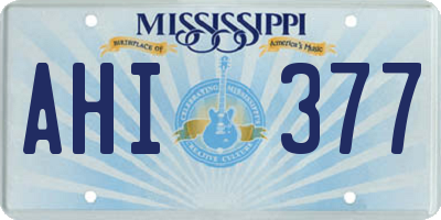 MS license plate AHI377