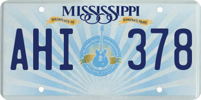 MS license plate AHI378