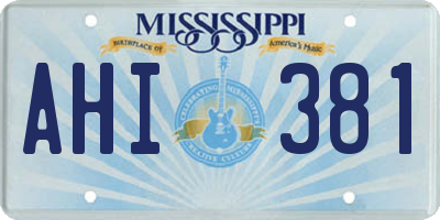 MS license plate AHI381