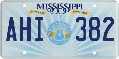 MS license plate AHI382