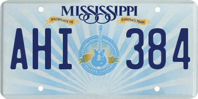 MS license plate AHI384