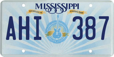 MS license plate AHI387