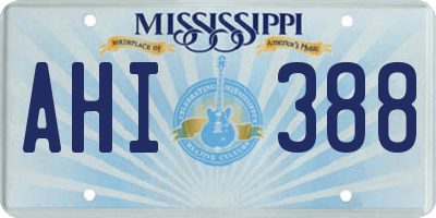 MS license plate AHI388