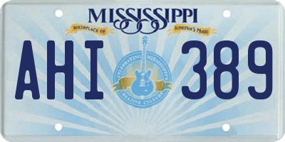 MS license plate AHI389