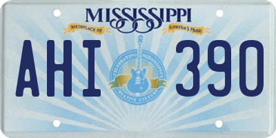 MS license plate AHI390
