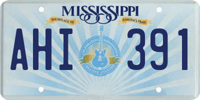 MS license plate AHI391