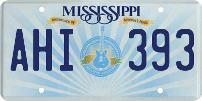 MS license plate AHI393