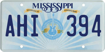 MS license plate AHI394