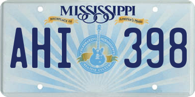 MS license plate AHI398